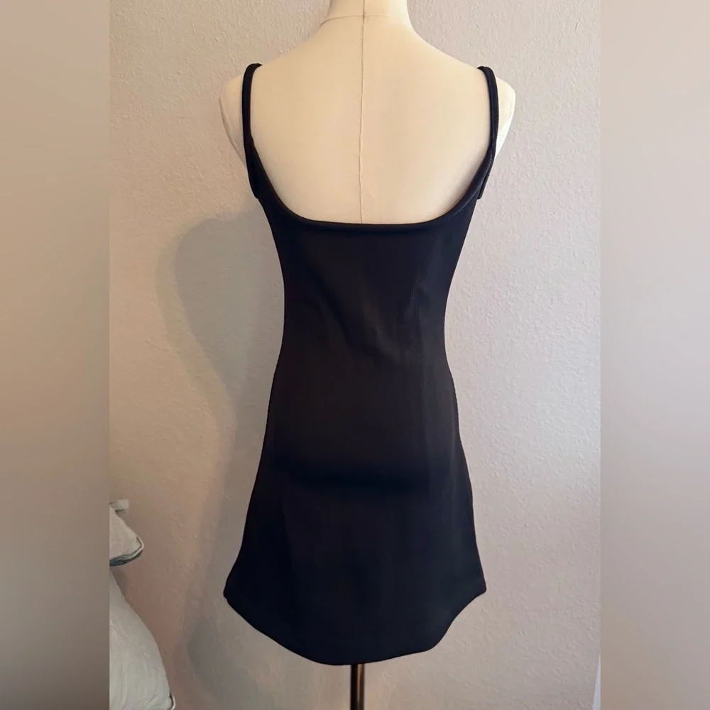 MACH & MACH Crystal Bow Ribbed Black Mini Dress - Picture 11 of 16